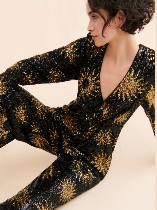 Pants - Farm Rio Sunny Mood Sequin Jumpsuit